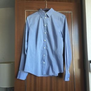 Oxford Tapered Shirt with Dot Pattern